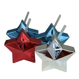 Liberty Star Drink Tumblers Figural‎ Star Tumbler 9.13 Fl Oz each Set of 4 NEW